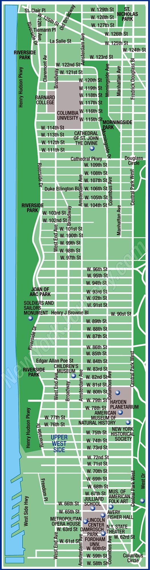 yuxarı Manhattan xəritə
