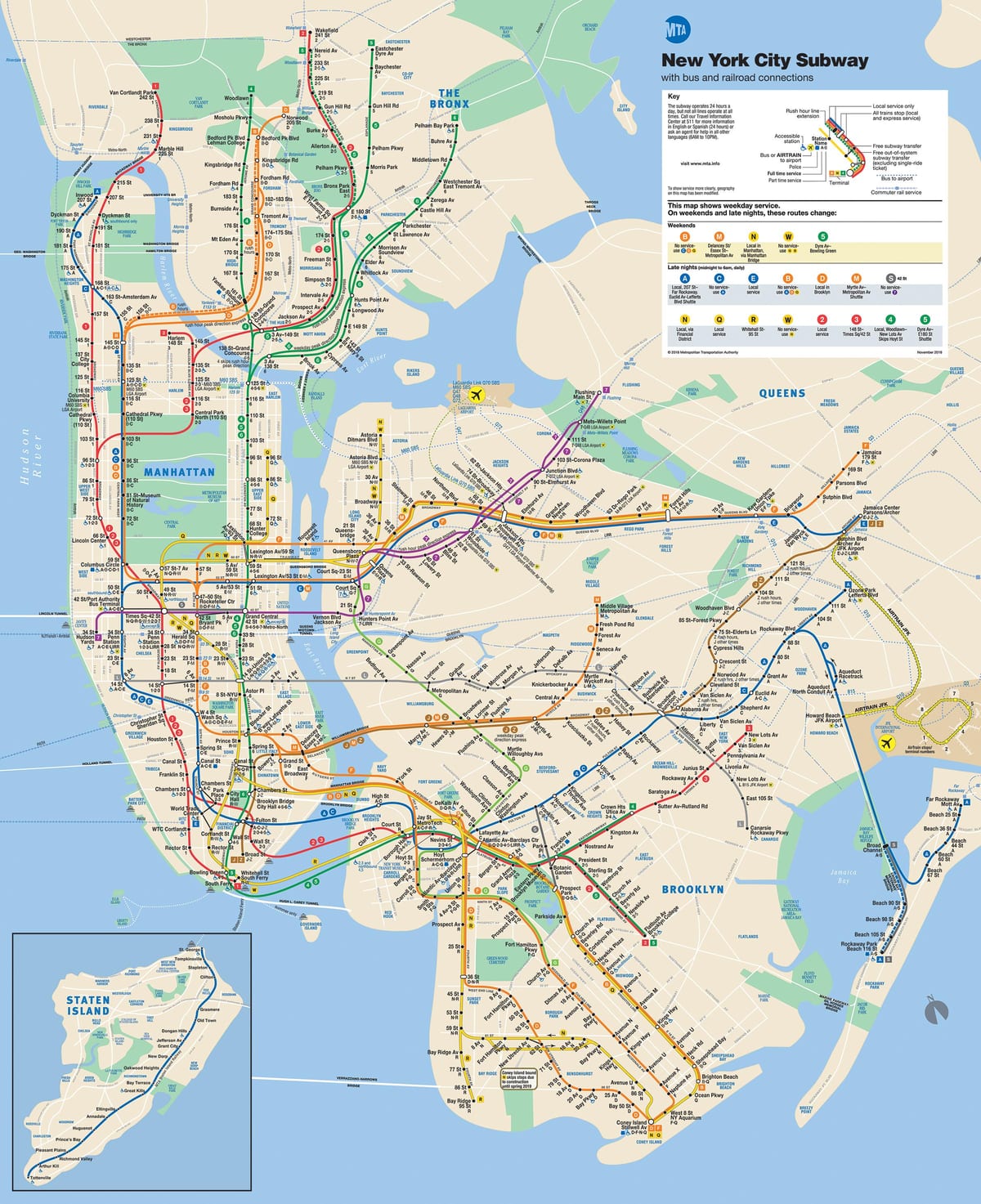 Manhattan ictimai nəqliyyat xəritəsi