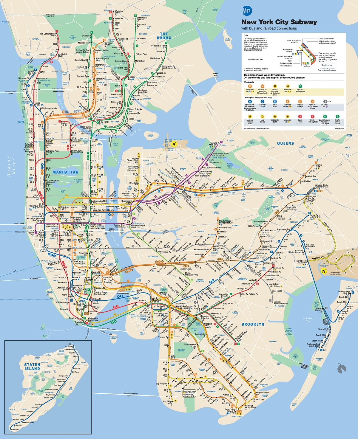 Manhattan ictimai nəqliyyat xəritəsi
