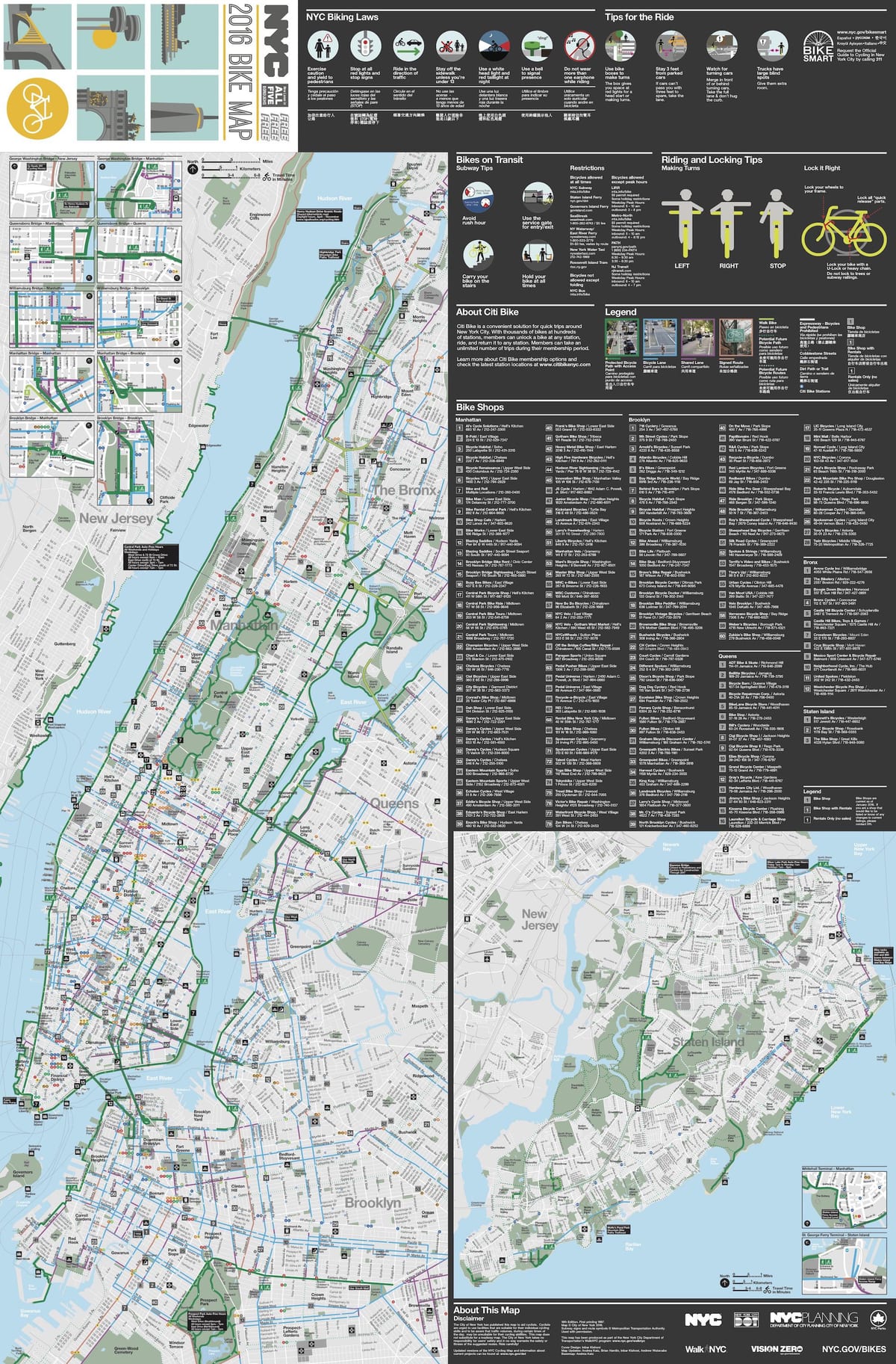 Manhattan Velosiped xəritə