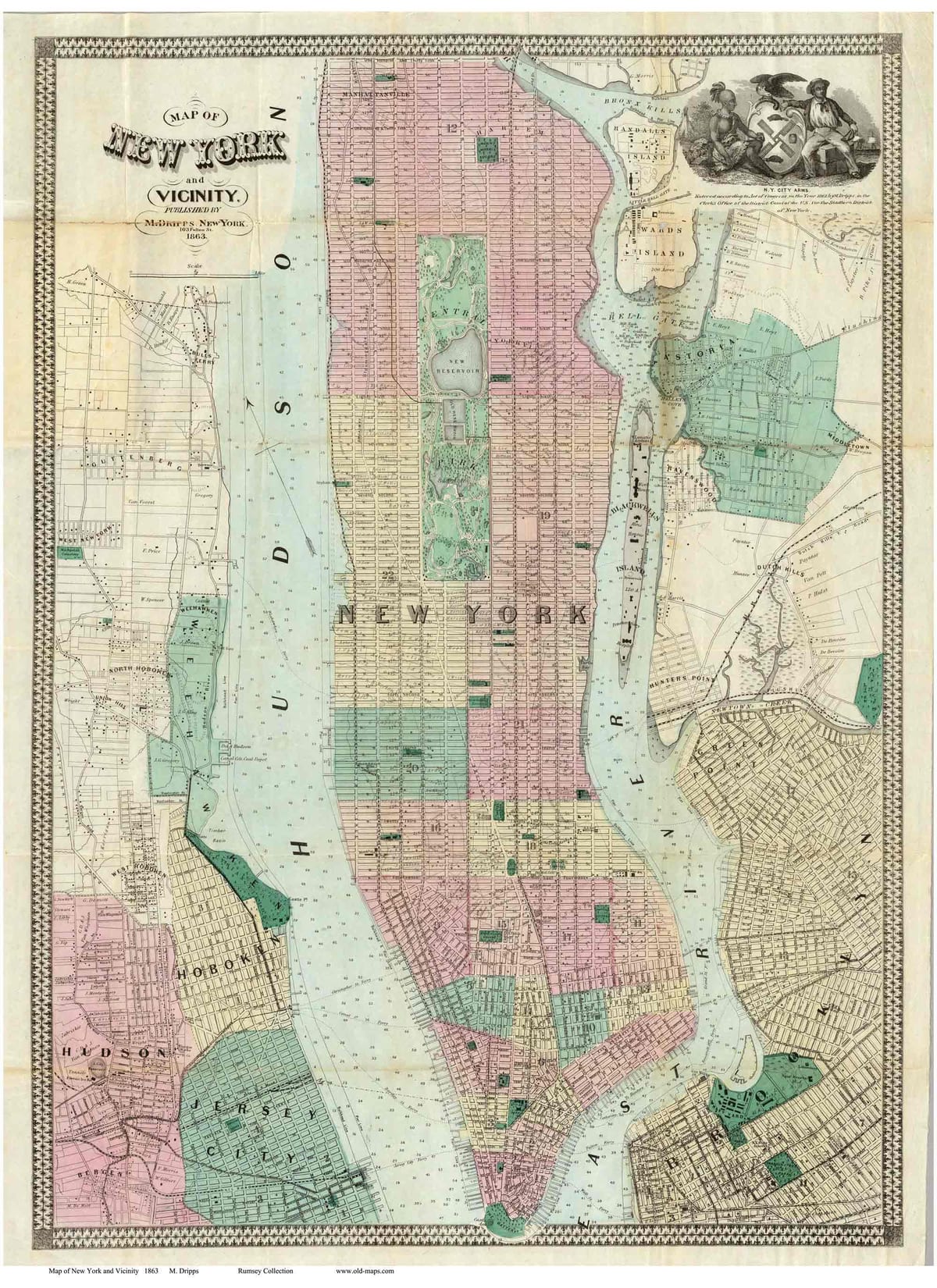 tarixi xəritələr Manhattan