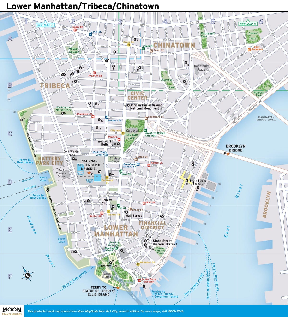 xəritə Aşağı Manhattan, New York