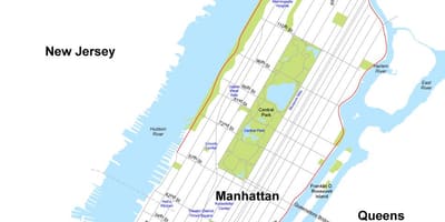 Xəritə ada Manhattan, New York