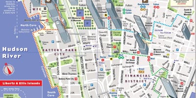 Aşağıda turizm xəritəsi Manhattan