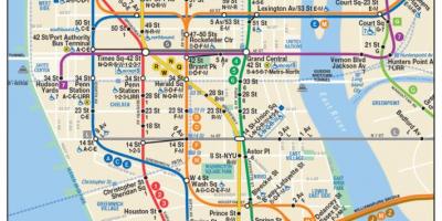 Metro xəritəsi aşağı Manhattan
