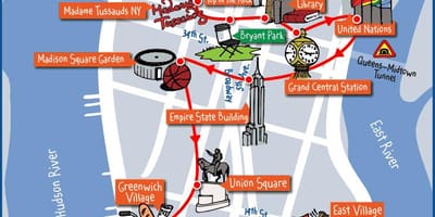 Kart Manhattan Nyu-Yorkda yerləri