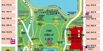 Mərkəzi park Manhattan xəritə