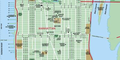Ətraflı xəritəsi Manhattan