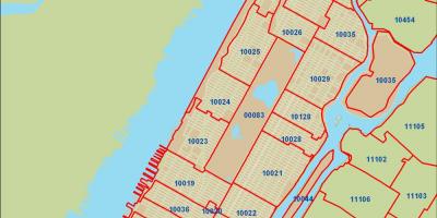 ЗИП kodu Nyu-Yorkun Manhattan xəritəsi